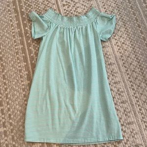 Vineyard Vines Stripped Dress Green and White Womens Size Small